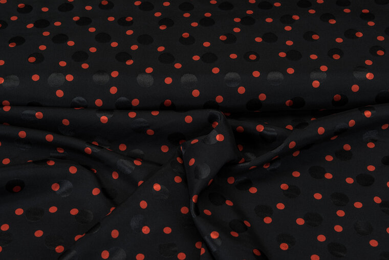 Satin bedruckt dots schwarz-orange