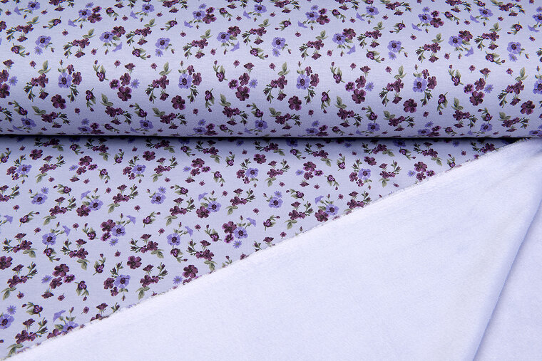 Alpenfleece bedruckt flowers lilac