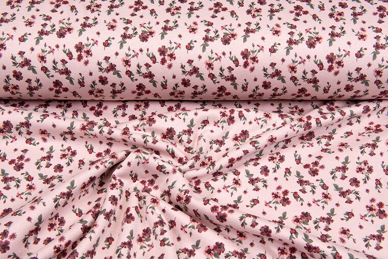 Alpenfleece bedruckt flowers pastellrosa