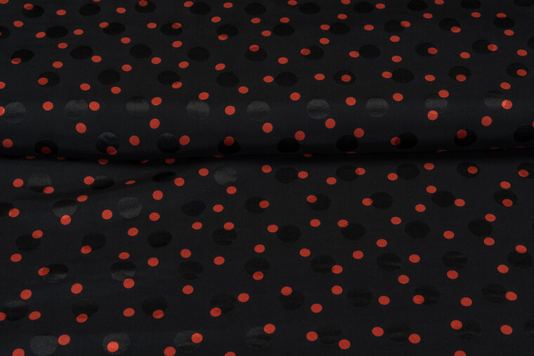 Satin bedruckt dots schwarz-orange