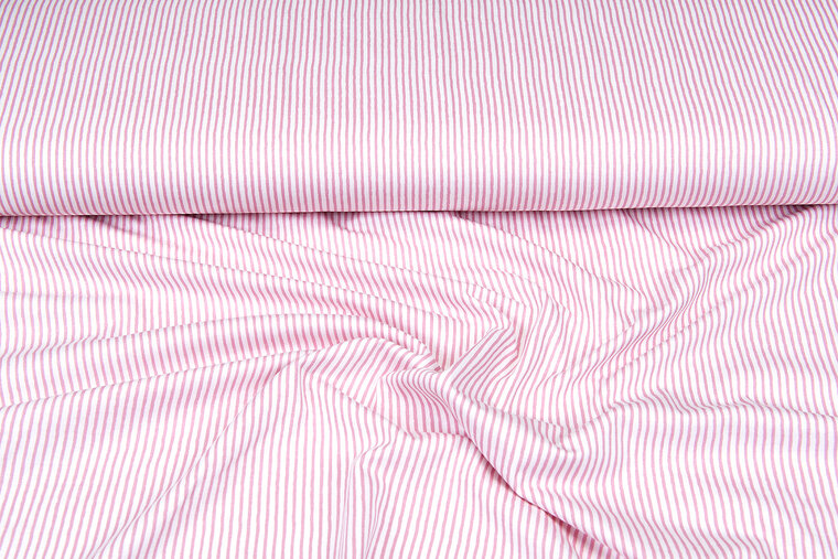 Viskose Jersey bedruckt stripes weiss-rosa