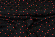 Satin bedruckt dots schwarz-orange