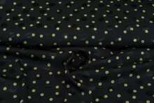 Satin bedruckt dots schwarz-limegr&uuml;n