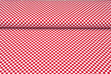 Baumwolljersey bedruckt squares 1cm rot-weiss