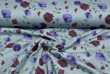 Alpenfleece bedruckt flowers mint