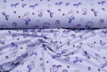 Alpenfleece bedruckt unicorn lilac