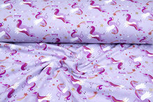 Alpenfleece bedruckt unicorn sparkle lilac