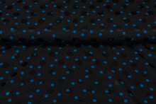 Satin bedruckt dots schwarz-blau