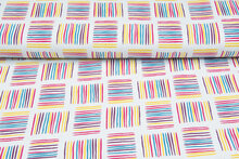 Baumwolljersey bedruckt square stripes multicolor