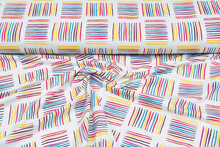 Baumwolljersey bedruckt square stripes multicolor