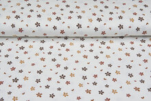 Baumwolljersey bedruckt little flowers off-white rost-braun