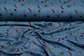 Alpenfleece bedruckt mushrooms metalblau-petrol