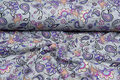 Alpenfleece bedruckt paisley unicorn grau-dunkelgrau